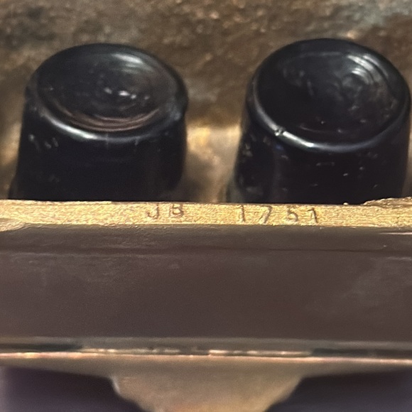 Antique Ink Well with Pen Holder by Jennings Bros. w/Cobalt Blue Glass - Picture 4 of 6